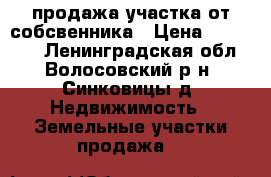 продажа участка от собсвенника › Цена ­ 380 000 - Ленинградская обл., Волосовский р-н, Синковицы д. Недвижимость » Земельные участки продажа   